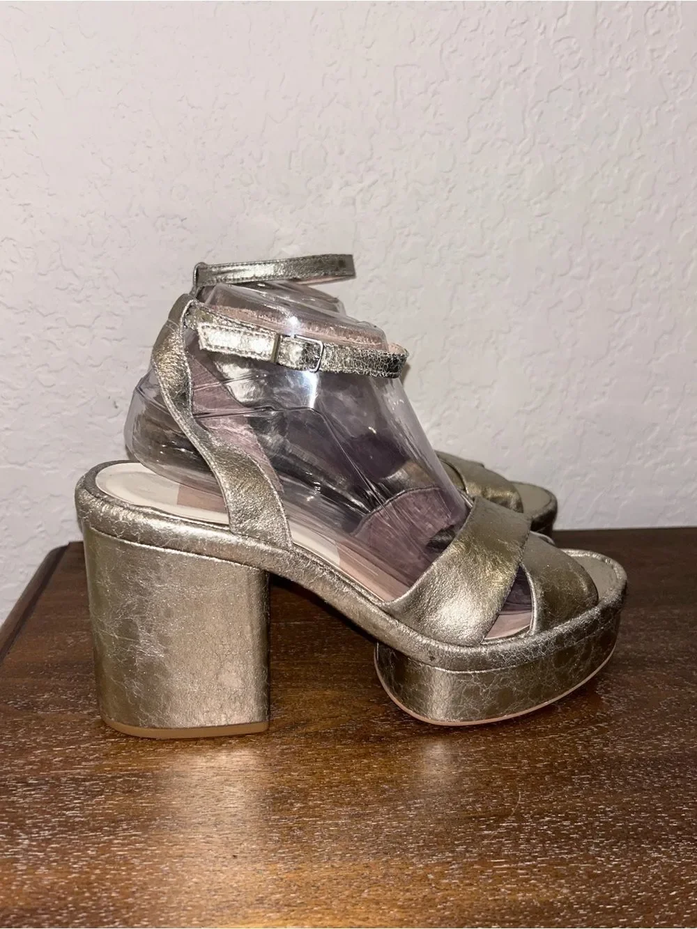 Dolce Vita Laisha Ankle Buckle Chunky Platform Block Heel Shoes
